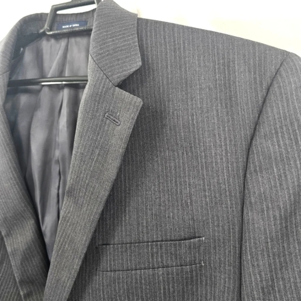 Ralph Ralph Lauren Men's 46L Gray Striped 100% Wool Blazer Sport Coat‎ Jacket.